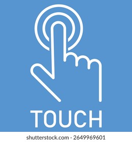 Hand click icon vector. click cursor icon. Cursor, click icons. Touch vector icon on blue background. hand cursor icon vector, illustration.