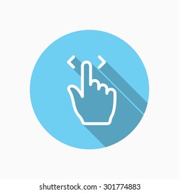 Hand click icon - vector , eps10 (line icon , long shadow)