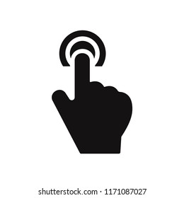 Hand click icon vector illustration. Cursor symbol. Clicking pictogram, flat vector sign isolated on white background. Simple vector illustration for graphic and web design.