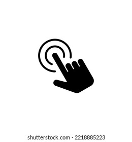 Haga clic con la mano en la ilustración del vector de icono. símbolo y signo de puntero. icono del cursor de mano