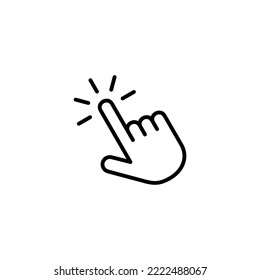 Hand-klicken-Symbol, Vektorgrafik. Zeigerzeichen und -zeichen. Zeigersymbol