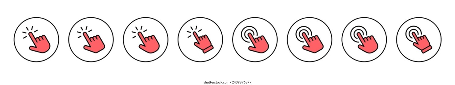 Hand-Klick-Symbol Vektor-Illustration. Zeiger-Zeichen und Symbol. Hand-Cursor-Symbol