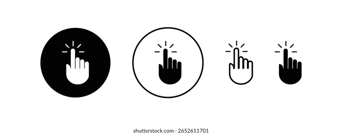 Ilustración vectorial de icono de Hacer clic de mano.