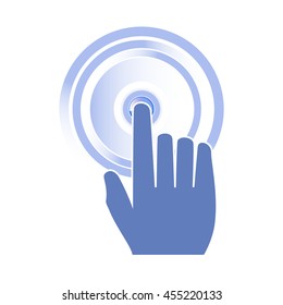 Hand click icon. Vector illustration.