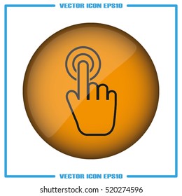 Hand click icon vector illustration eps10. Isolated badge for website or app - stock infographics