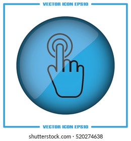 Hand click icon vector illustration eps10. Isolated badge for website or app - stock infographics