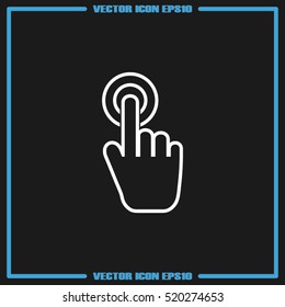 Hand click icon vector illustration eps10. Isolated badge for website or app - stock infographics