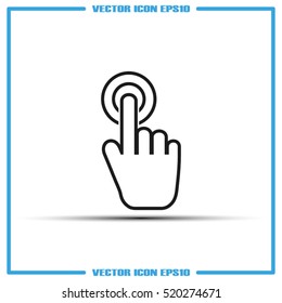 Hand click icon vector illustration eps10. Isolated badge for website or app - stock infographics