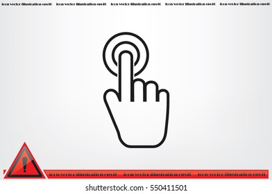 Hand click icon vector illustration eps10. Isolated badge for website or app - stock infographics