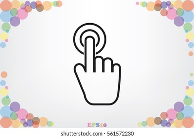 Hand click icon vector illustration eps10. Isolated badge for website or app - stock infographics