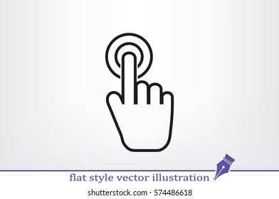 Hand click icon vector illustration eps10. Isolated badge for website or app - stock graphics