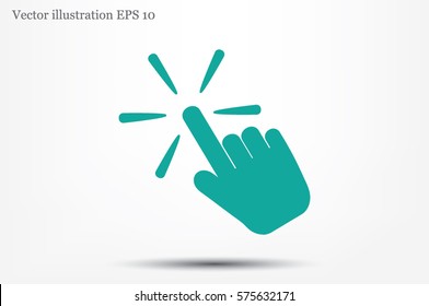 Hand click icon vector illustration eps10. Isolated badge for website or app - stock infographics 