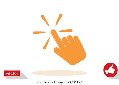 Hand click icon vector illustration eps10. Isolated badge for website or app - stock infographics 