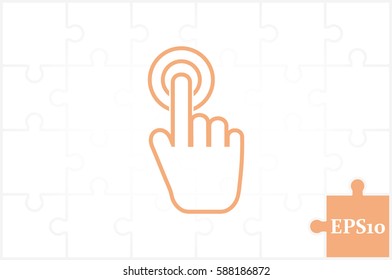 Hand click icon vector illustration eps10. Isolated badge for website or app - stock infographics