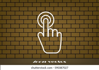 Hand click icon vector illustration eps10. Isolated badge for website or app - stock infographics.