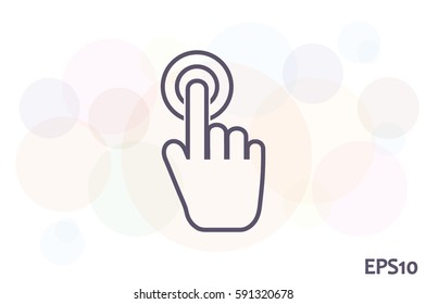 Hand click icon vector illustration eps10. Isolated badge for website or app - stock infographics