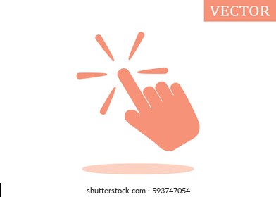Hand click icon vector illustration eps10. Isolated badge for website or app - stock infographics 