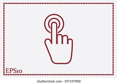 Hand click icon vector illustration eps10. Isolated badge for website or app - stock infographics