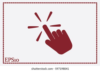 Hand click icon vector illustration eps10. Isolated badge for website or app - stock infographics.