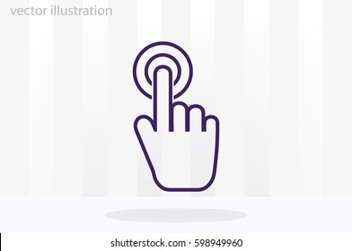 Hand click icon vector illustration eps10. Isolated badge for website or app - stock infographics