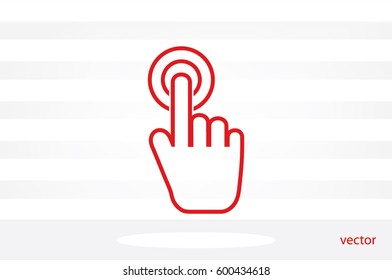 Hand click icon vector illustration eps10. Isolated badge for website or app - stock infographics