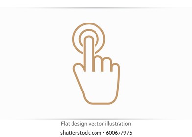 Hand click icon vector illustration eps10. Isolated badge for website or app - stock infographics