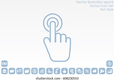 Hand click icon vector illustration eps10. Isolated badge for website or app - stock infographics