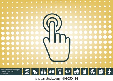 Hand click icon vector illustration eps10. Isolated badge for website or app - stock infographics