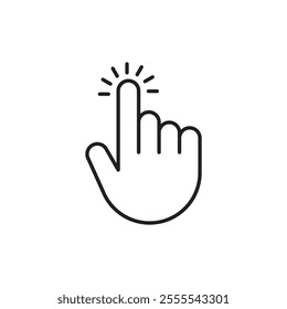 Hand click icon vector isolated on white background.