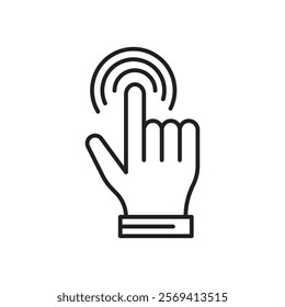 Hand click icon Vector logo outline