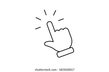 Hand click icon. Vector mouse pointer symbol.