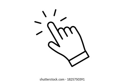 Hand click icon. Vector mouse pointer symbol.