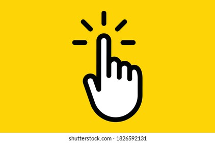 Hand click icon. Vector mouse pointer symbol.