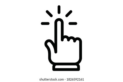 Hand click icon. Vector mouse pointer symbol.