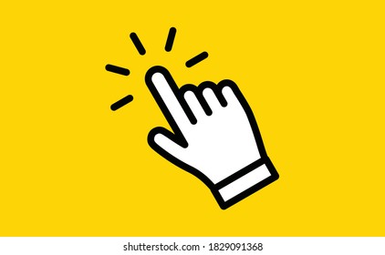 Hand click icon. Vector mouse pointer symbol.