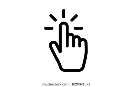 Hand click icon. Vector mouse pointer symbol.