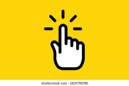 Hand click icon. Vector mouse pointer symbol.