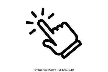 Hand click icon. Vector mouse pointer symbol.