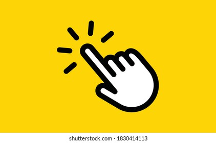 Hand click icon. Vector mouse pointer symbol.