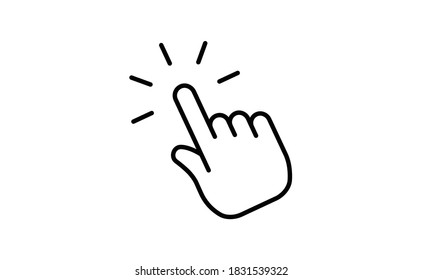 Hand click icon. Vector mouse pointer symbol.