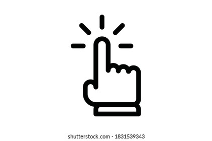 Hand click icon. Vector mouse pointer symbol.