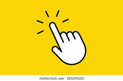 Hand click icon. Vector mouse pointer symbol.