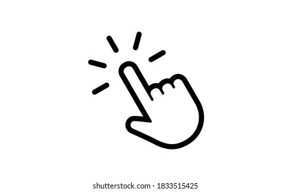 Hand click icon. Vector mouse pointer symbol.