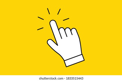 Hand click icon. Vector mouse pointer symbol.