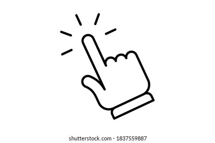 Hand click icon. Vector mouse pointer symbol.