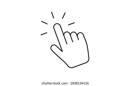 Hand click icon. Vector mouse pointer symbol.