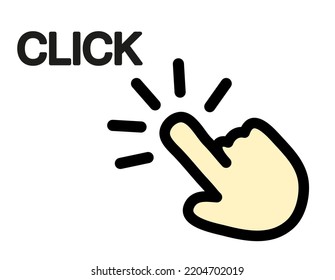 Hand click icon. Vector mouse pointer symbol