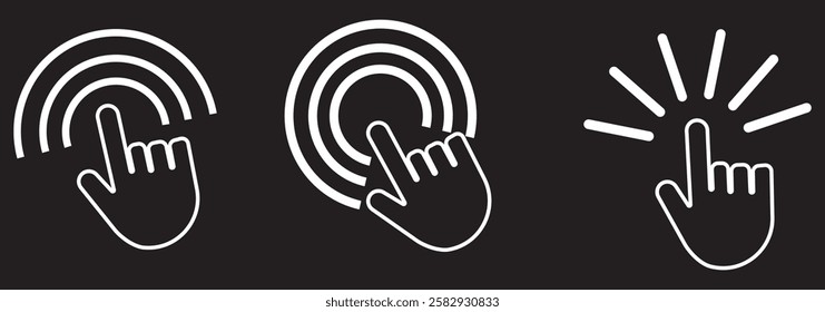 Hand click icon. Vector mouse pointer symbol.