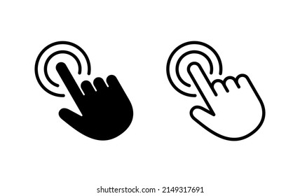 Hand-Click-Symbol-Vektorgrafik. Zeigerzeichen und -zeichen. Zeigersymbol