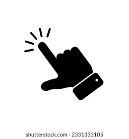 Hand click icon vector. pointer icon vector. hand cursor icon vector. Pointer click. Cursor arrow icon. Clicking with a computer mouse.